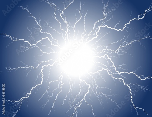 Lightning strike in the night sky.