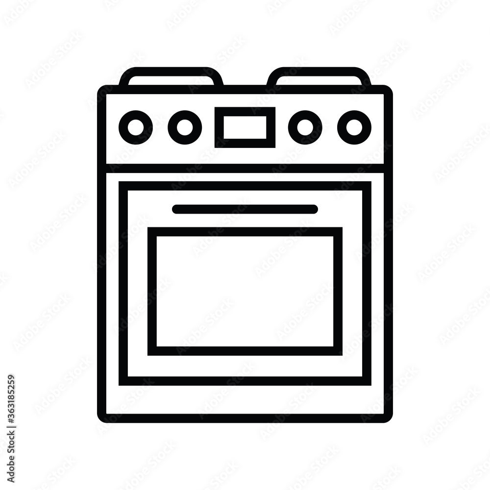 Stove oven icon vector sign isolated on white background. Line art style stove icon vector illustration. Stove oven icon vector sign isolated on white background. Line art style stove icon vector illustration.