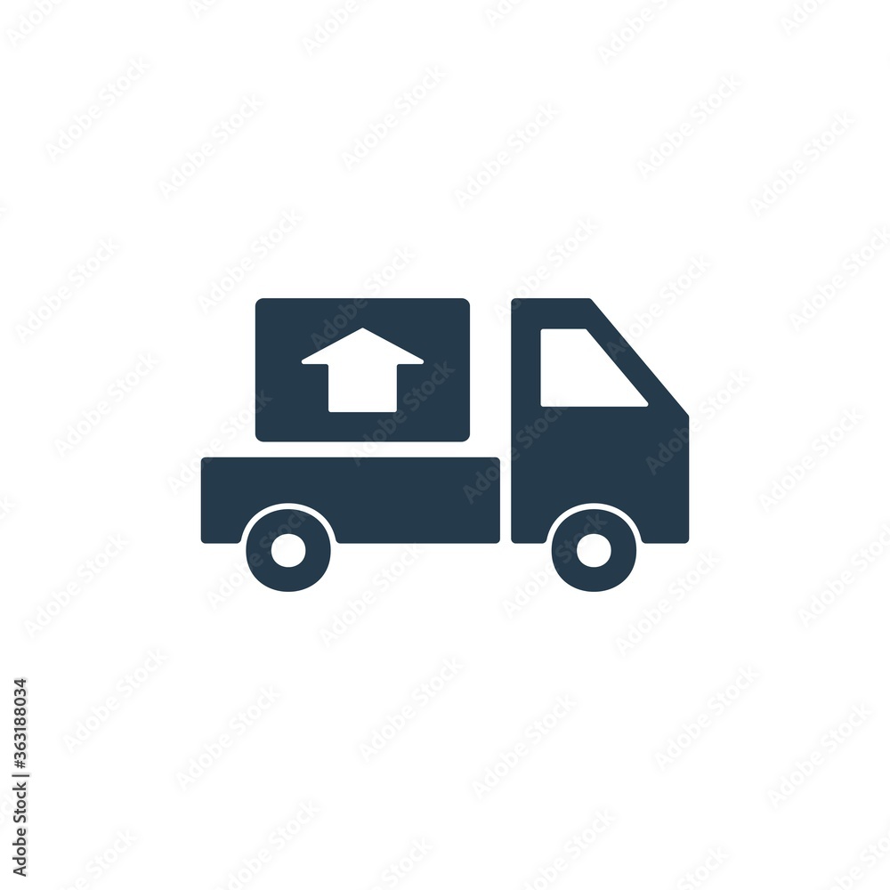 Cargo truck icon illustration isolated on white background.