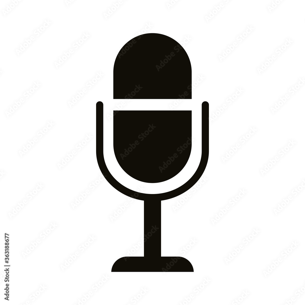 microphone sound audio silhouette style icon microphone sound audio silhouette style icon