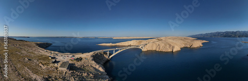 Panorama of croatian "Paski most" bridge