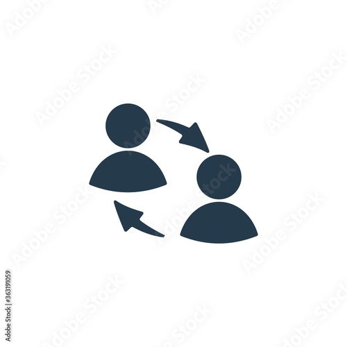 Employee replacement icon illustration. Change personnel sign.