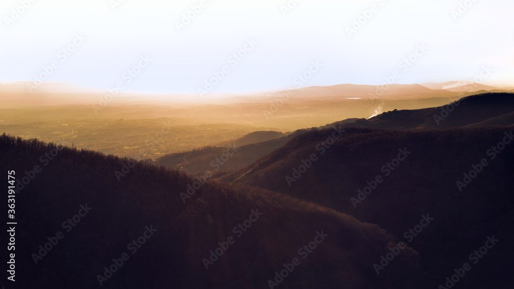 Landscape of a sunset in the valley
