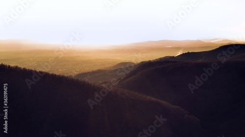 Landscape of a sunset in the valley 