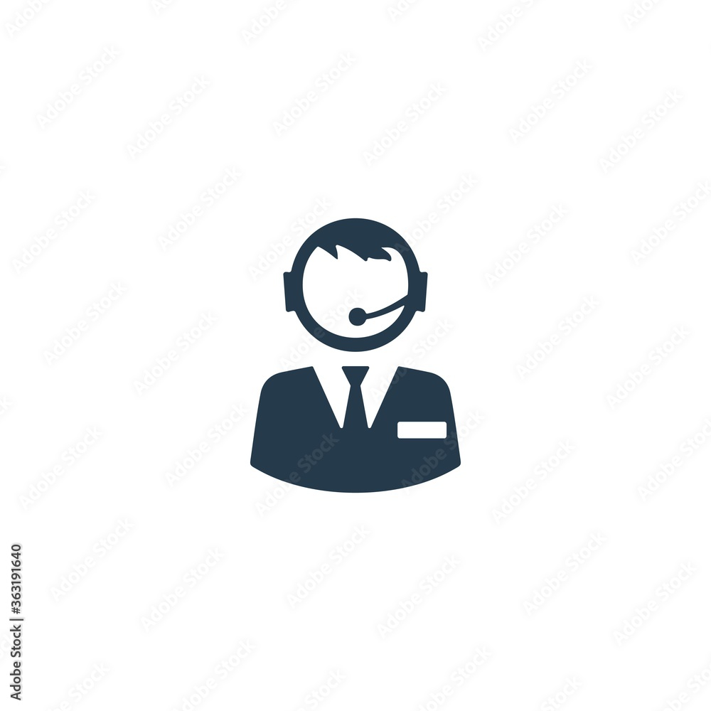 Call center operator icon illustration. Customer service sign. Call center operator icon illustration. Customer service sign.