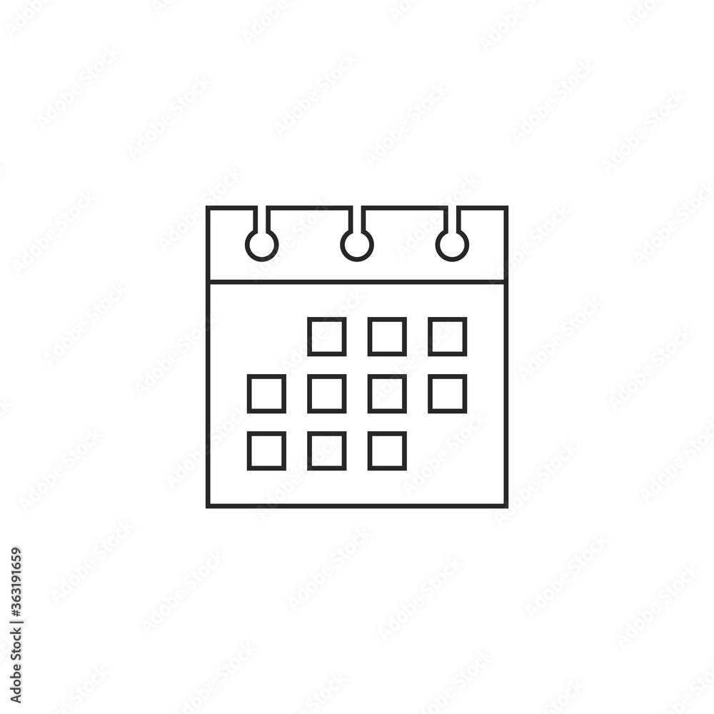 Calendar outline icon. Calendar vector illustration. Calendar outline icon. Calendar vector illustration.