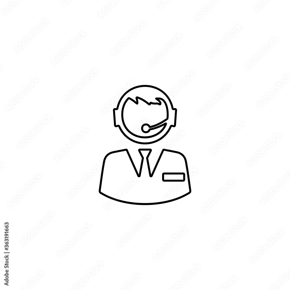Call center operator icon illustration. Customer service sign. Call center operator icon illustration. Customer service sign.