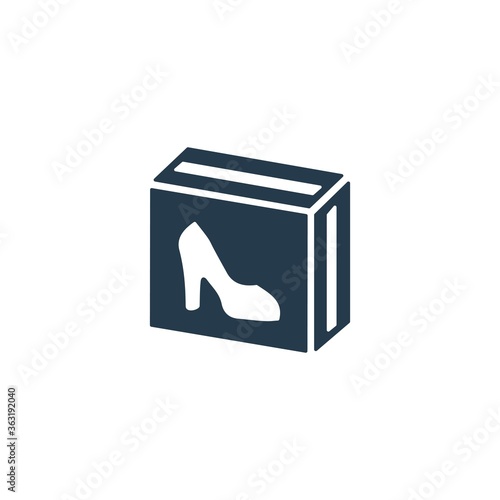 Elegant women's shoes on the box. Fashion shopping icon illustration.