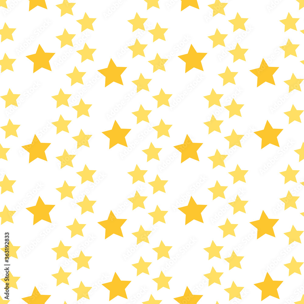 Seamless pattern with simple yellow stars on white background. Vector image. Seamless pattern with simple yellow stars on white background. Vector image.