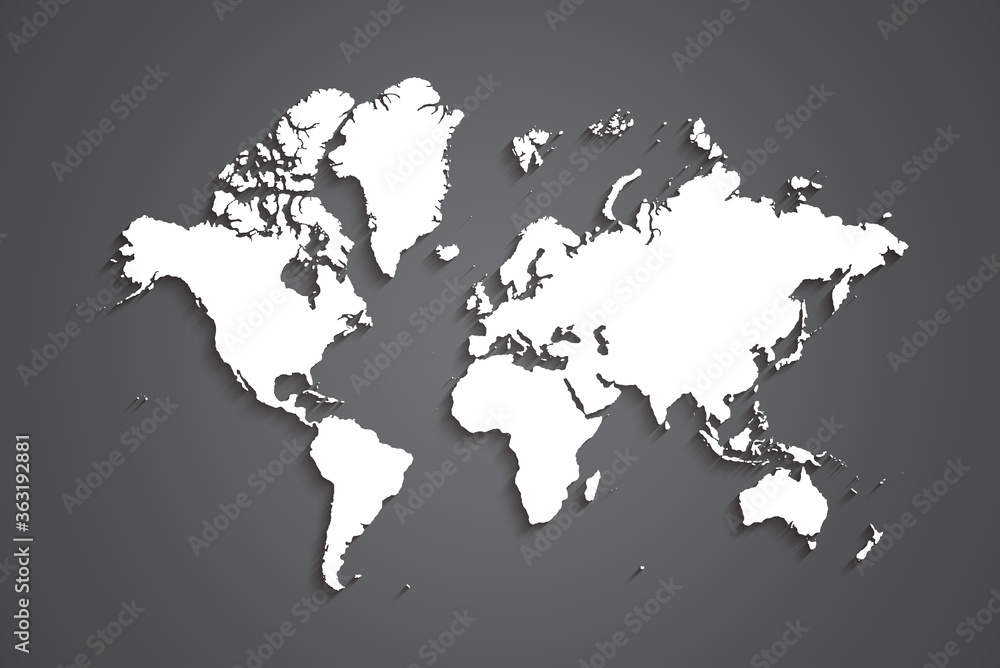 World map. popular World map Vector globe template for website, design, cover, annual reports, infographics. Flat Earth Graph World map illustration