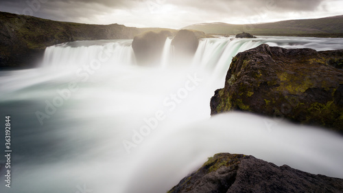 Water flowing at Godafoss waterfall