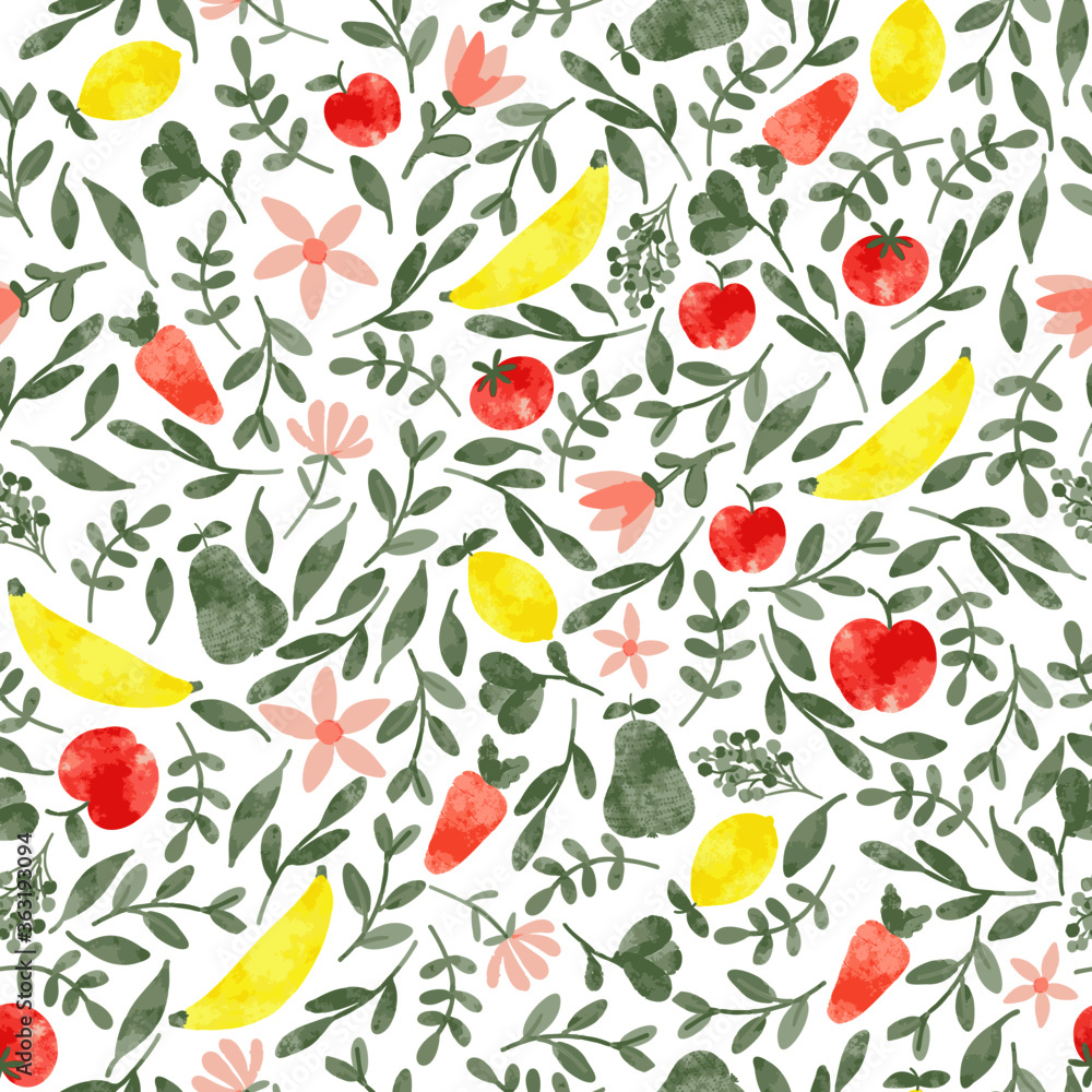 Watercolor Fruit illustration seamless pattern. Watercolor Fruit illustration seamless pattern.