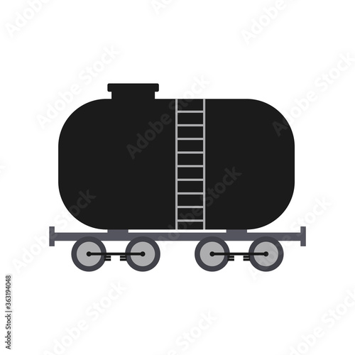Fuel tank or cistern for oil transportation flat vector illustration isolated.