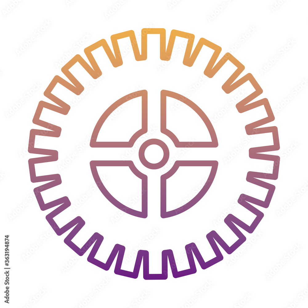 Fototapeta premium gear machine work gradient line style icon