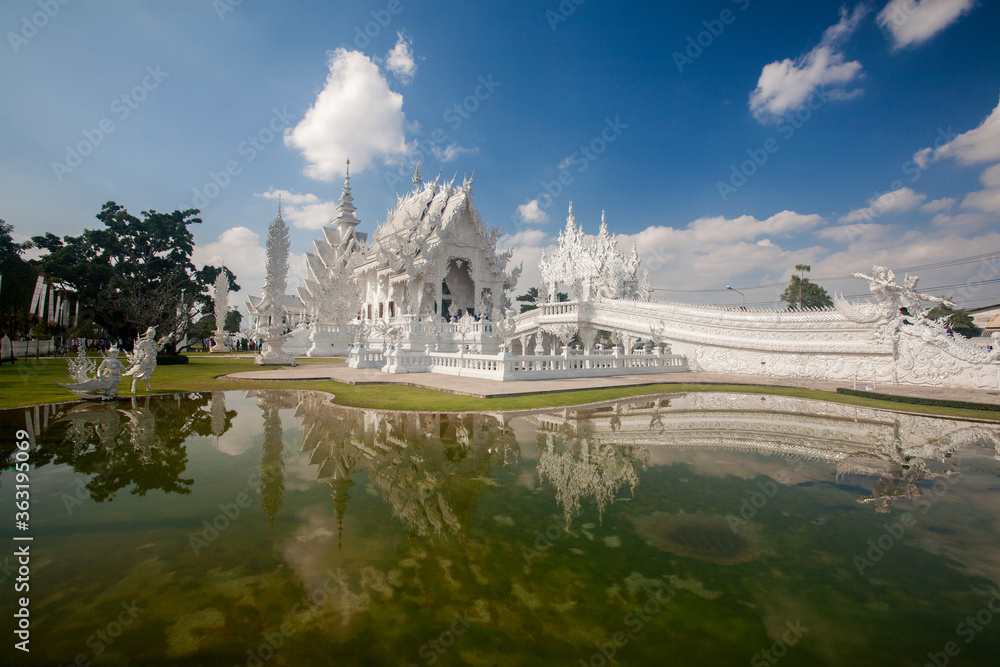 Wat Rong Khun known as “the White Temple” is one of the most recognizable buddhism temples in Thailand