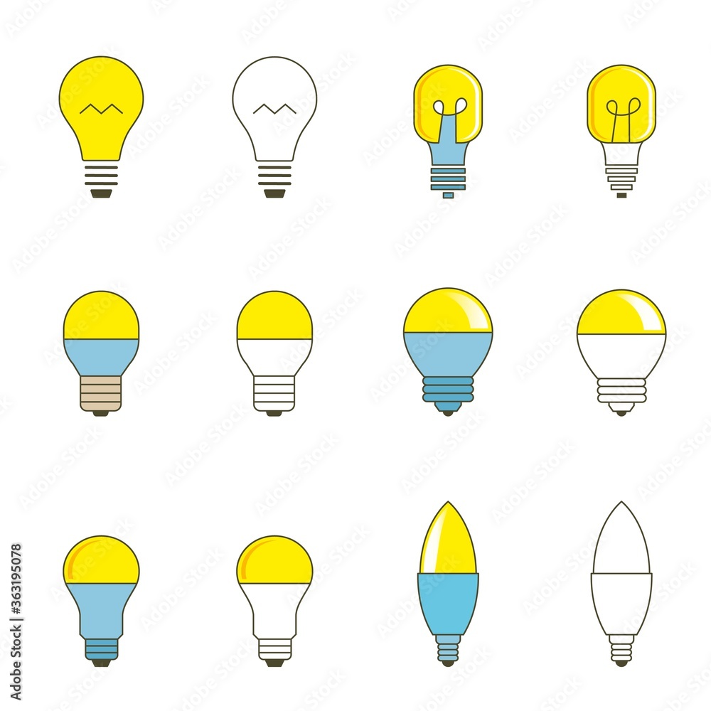 Bulbs set. Vector lightbulbs illustration isolated on white Bulbs set. Vector lightbulbs illustration isolated on white