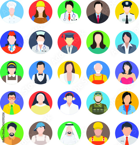 Professions Colored Vector Icons 1