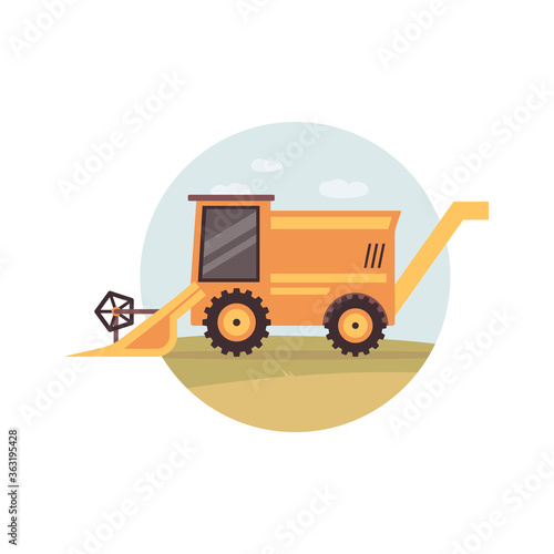 Agricultural machinery for hay planting flat vector illustration isolated.
