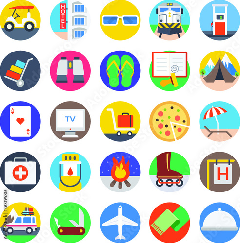 Travel Colored Vector Icons 4