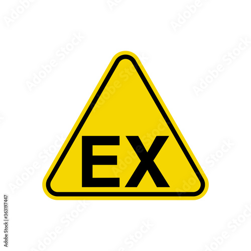 Explosive Atmosphere Sign. Yellow Triangle Warning Symbol Simple, Flat Vector, Icon You Can Use Your Website Design, Mobile App Or Industrial Design. Vector Illustration