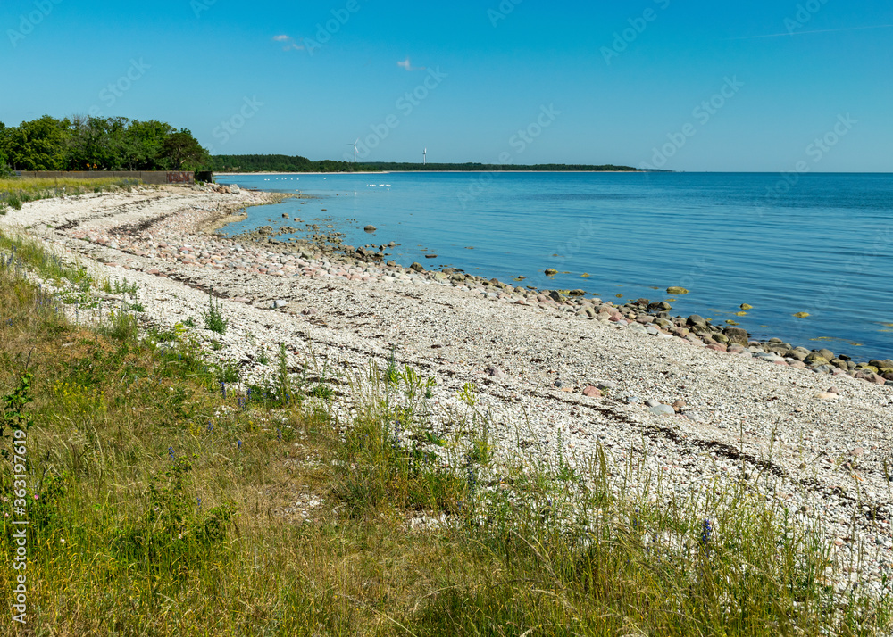 Fototapeta premium traditional Saaremaa seascape, Baltic Sea, Saaremaa Island, Sorves Peninsula, Estonia