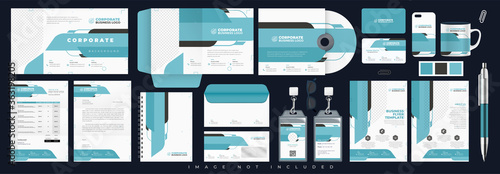 Corporate identity set branding template design kit. editable brand identity with abstract background color for Business Company and Finance Vector