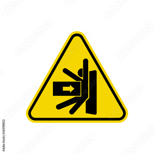 Body Crush Sign. ISO Triangle Warning Symbol Simple, Flat Vector, Icon You Can Use Your Website Design, Mobile App Or Industrial Design. Vector Illustration
