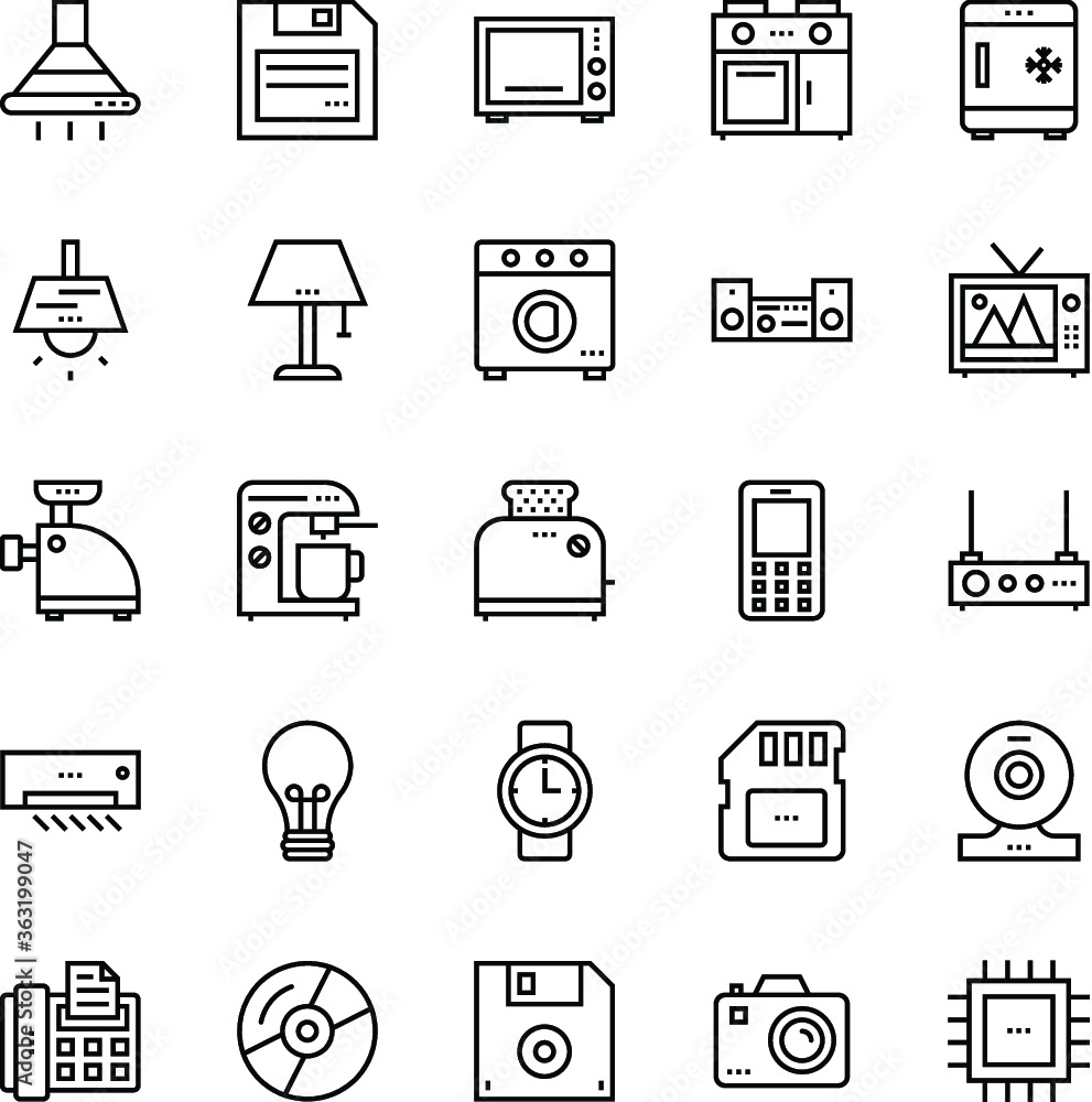 Electronics and Devices outline Vector Icons 3 Electronics and Devices outline Vector Icons 3