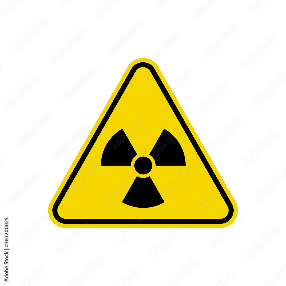 Radiation Sign. ISO Triangle Warning Symbol Simple, Flat Vector, Icon You Can Use Your Website Design, Mobile App Or Industrial Design. Vector Illustration Radiation Sign. ISO Triangle Warning Symbol Simple, Flat Vector, Icon You Can Use Your Website Design, Mobile App Or Industrial Design. Vector Illustration