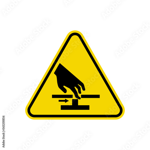 Pinch Point Sign. Caution Symbol Simple, Flat, Vector, Icon You Can Use Your Website Design, Mobile App Or Industrial Design. Vector Illustration