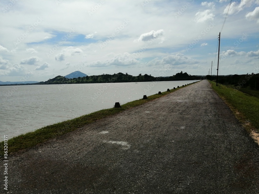 Road with lake