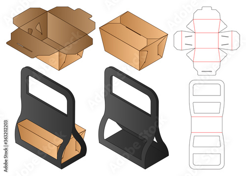 Box packaging die cut template design. 3d mock-up