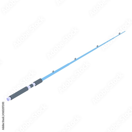 Plastic fishing rod icon. Isometric of plastic fishing rod vector icon for web design isolated on white background