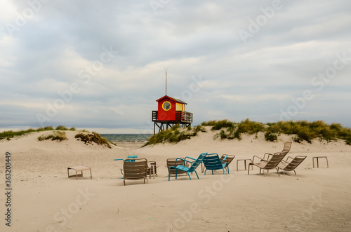 View form the coast of south Sweden, Skanor and Falsterbo in Skane.
