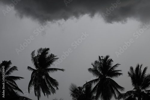 Black and gray clouds before the rainstorm