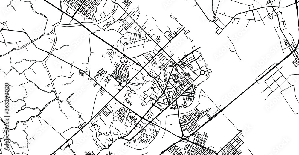 Urban vector city map of Can Tho, Vietnam