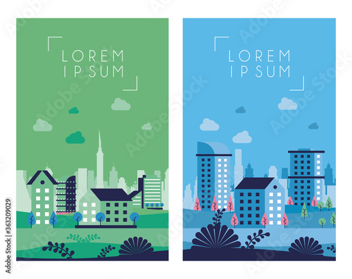 city minimal cityscape scenes frames