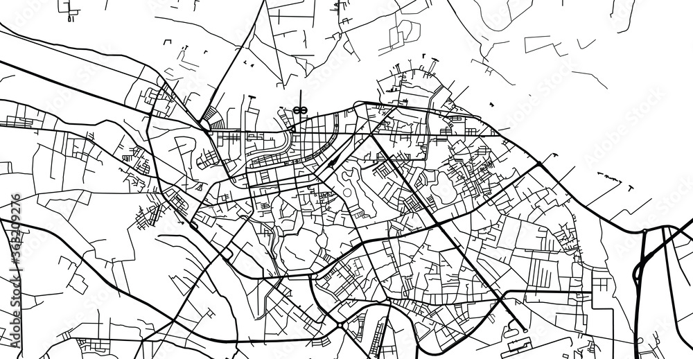 Urban vector city map of Hai Phong, Vietnam