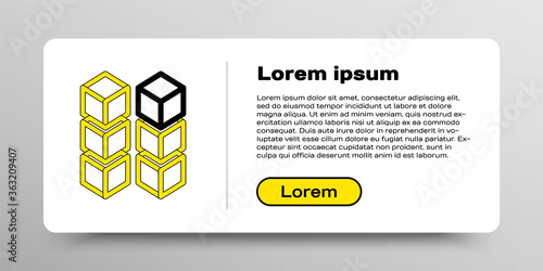 Line Blockchain technology icon isolated on white background. Cryptocurrency data. Abstract geometric block chain network technology business. Colorful outline concept. Vector.