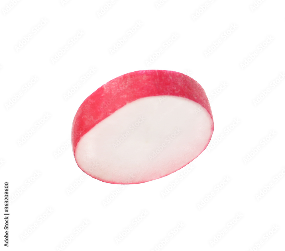 Piece of fresh ripe radish isolated on white Piece of fresh ripe radish isolated on white