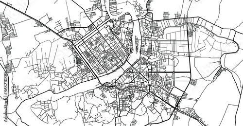 Urban vector city map of Hue, Vietnam