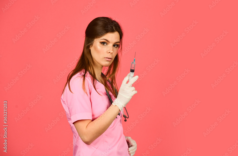 Free vaccine. Innovation. Nurse with coronavirus vaccine in syringe. Medical injection. Pretty woman doctor syringe needle vaccination copy space. Dose injection. Vaccine development. Medicament drug Free vaccine. Innovation. Nurse with coronavirus vaccine in syringe. Medical injection. Pretty woman doctor syringe needle vaccination copy space. Dose injection. Vaccine development. Medicament drug
