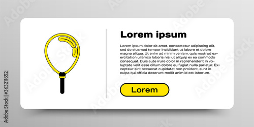 Line Balloon with ribbon icon isolated on white background. Colorful outline concept. Vector.