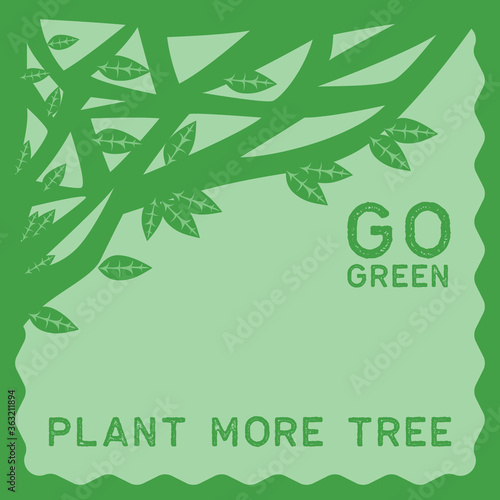 go green postcard. vector illustration