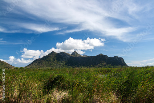 mountain landscape with clouds