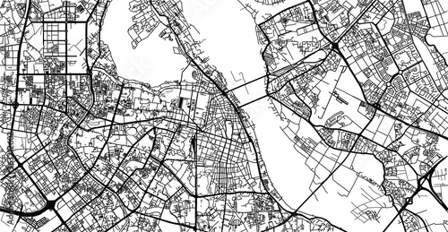 Photography Urban vector city map of Hanoi, Vietnam