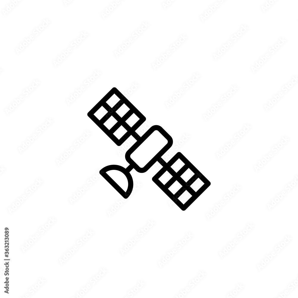Satellite GPS vector icon in black line style icon, style isolated on white background Satellite GPS vector icon in black line style icon, style isolated on white background