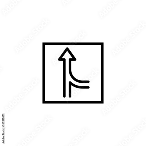 Road joining  vector icon in black line style icon, style isolated on white background