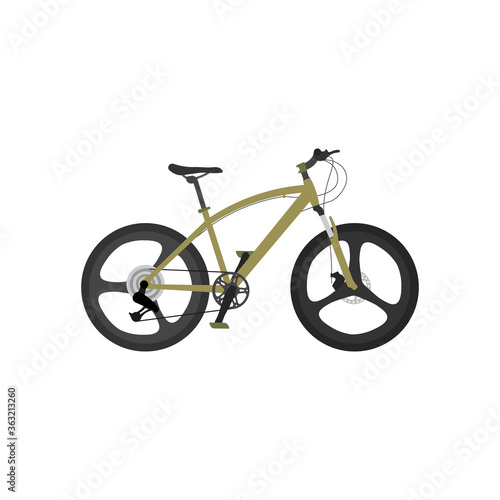 Modern city or mountain bike. Vector flat illustration.