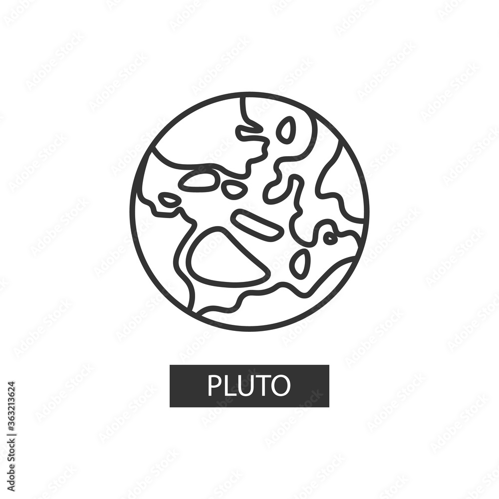 Vector planet Pluto space Icon. Vector planet Pluto space Icon.